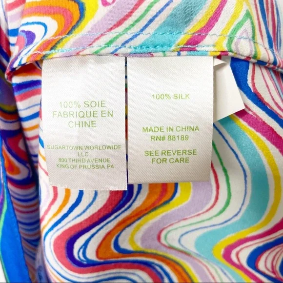 NWT Lilly Pulitzer Silk Rohan Blouse Shorely Blue - Picture 5 of 5